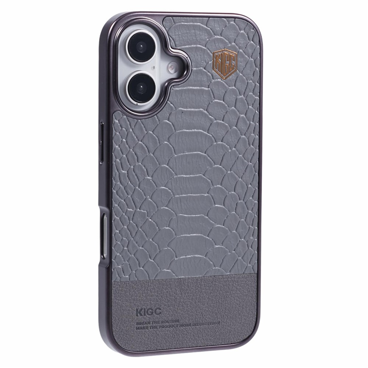 KIGC iPhone 16 Mobilskal MagSafe Crocodile - Grå | 2353 | AlltMobil