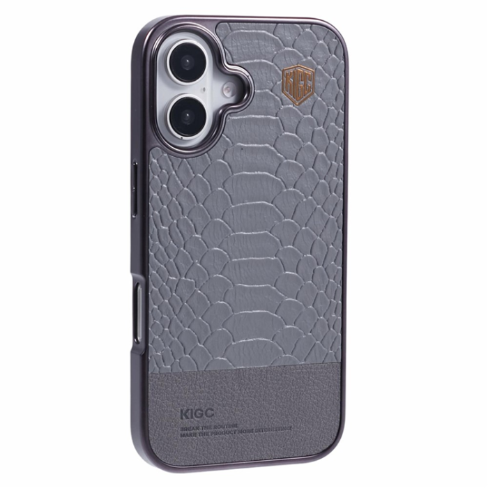 KIGC - KIGC iPhone 16 Mobilskal MagSafe Crocodile - Grå