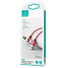 USAMS - USAMS U59 Lightning Kabel magnetisk 2,1A 1 m SJ472USB02 - R&ouml;d