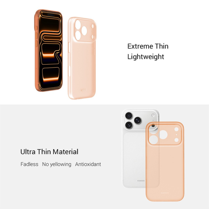 KZDOO - KZDOO iPhone 17 Pro Mobilskal Frosted Air Skin - Orange