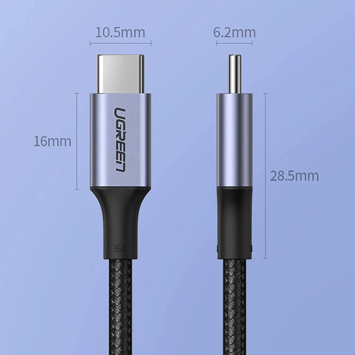 Ugreen - Ugreen USB-C Till USB-C 100W 5A 1.5m Kabel - Grå