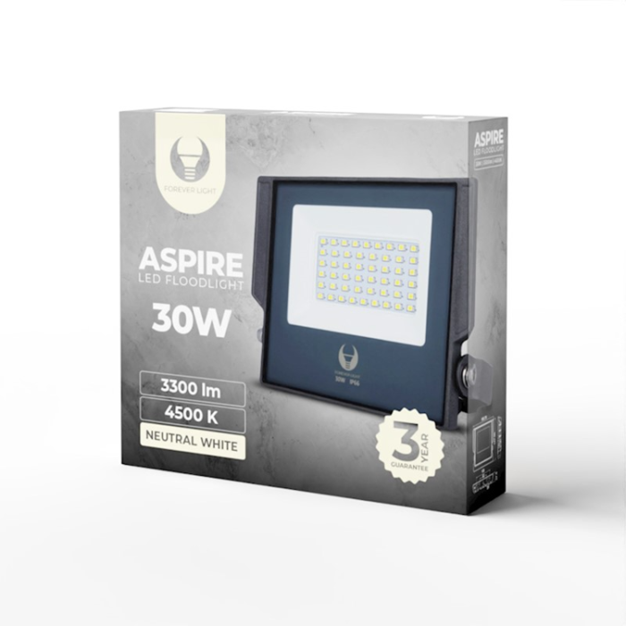 Forever Light - Forever Strålkastare LED Aspire 30W 4500K 3300lm 230V
