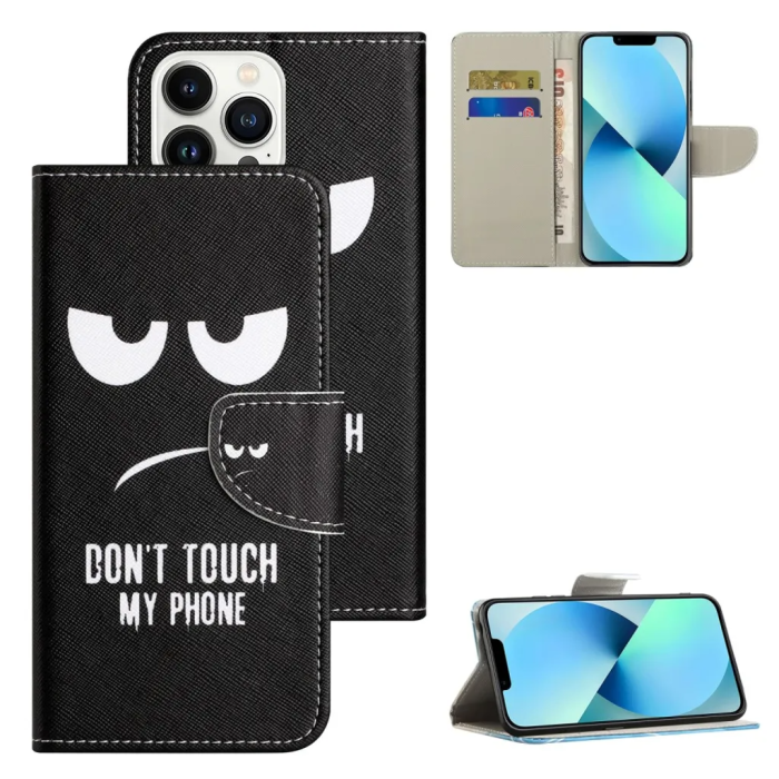 Taltech - iPhone 15 Pro Max Plånboksfodral - Rör inte min Telefon