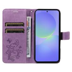 OEM - Samsung Galaxy A37 Pl&aring;nboksfodral Konstl&auml;der Blommor - Lila