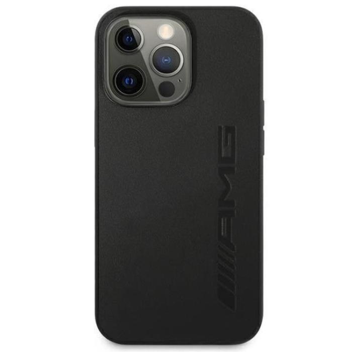 Mercedes - AMG iPhone 14 Pro Max Skal Läder Hot Stamped - Svart
