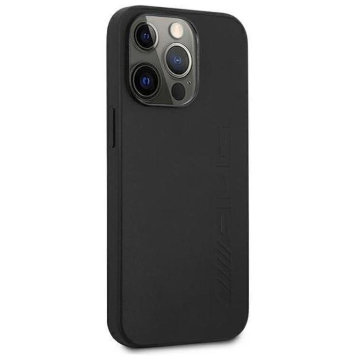 Mercedes - AMG iPhone 14 Pro Max Skal Läder Hot Stamped - Svart