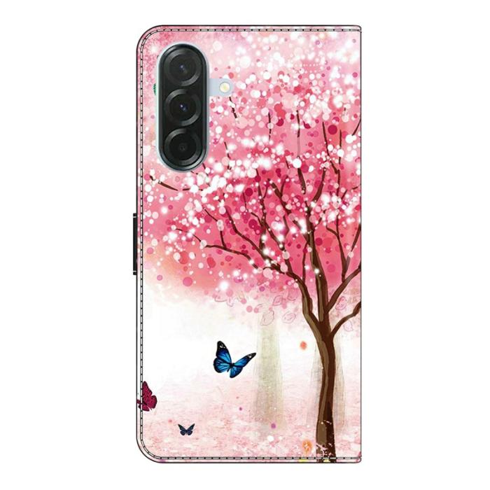 OEM - Samsung Galaxy A37 Plånboksfodral Konstläder Mönstertryck - Cherry Blossom