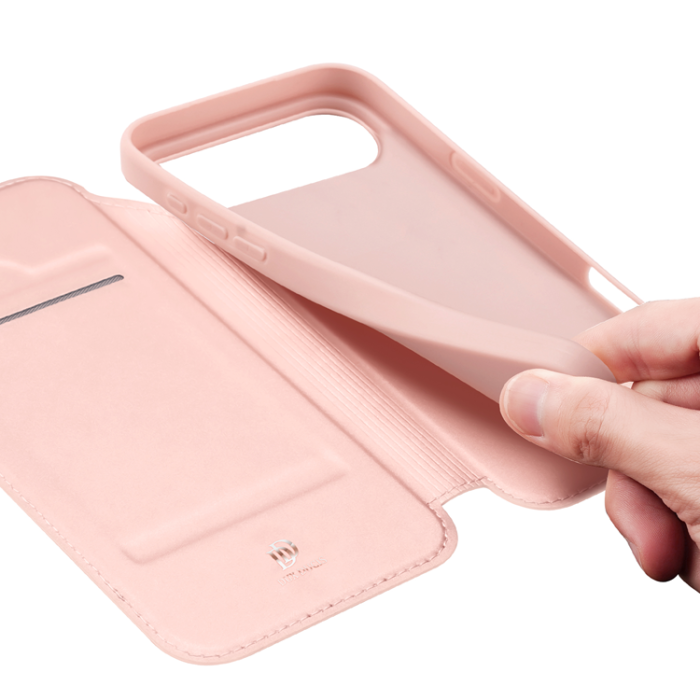 Dux Ducis - Dux Ducis iPhone 17 Air Plånboksfodral Skin Pro Läder - Rosa
