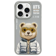 NIMMY - Nimmy iPhone 15 Pro Mobilskal Cool & Cute 2.0 Bear - Grå