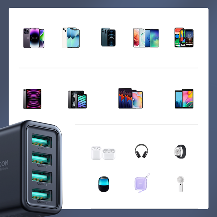Joyroom - Joyroom Väggladdare 4xUSB-A 24W 4.8A - Svart