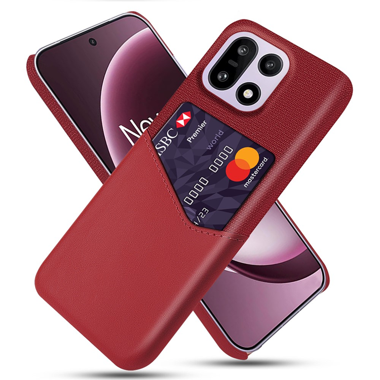 OnePlus 15 5G Mobilskal Korthållare Cloth Texture (Röd) | 2353 | AlltMobil