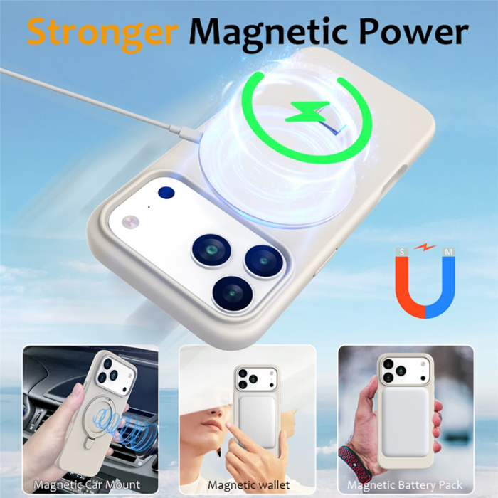 A-One Brand - iPhone 17 Pro Mobiskal MagSafe Kickstand PC + Silikon - Antikvit