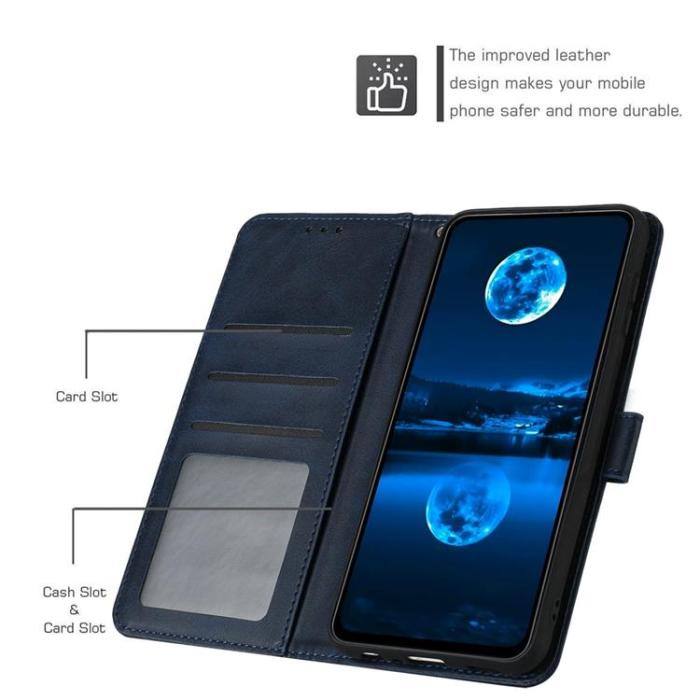 A-One Brand - Sony Xperia 1 VII Plånboksfodral Calf Texture Med Rem - Sapphire