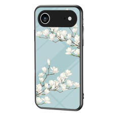 A-One Brand - iPhone Air Mobilskal Floral Pattern TPU + Härdat Glas - Grön