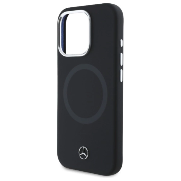 Mercedes - Mercedes iPhone 16 Pro Max Mobilskal MagSafe Silikon Tonal Logo - Svart