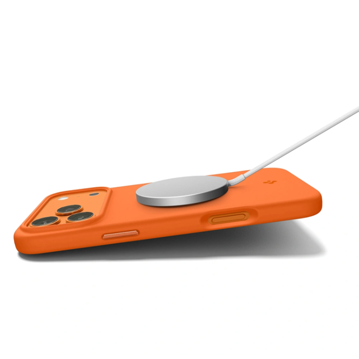 Spigen - Spigen Mobiskal För iPhone 17 Pro Magsafe Silikon Fit - Cosmic Orange