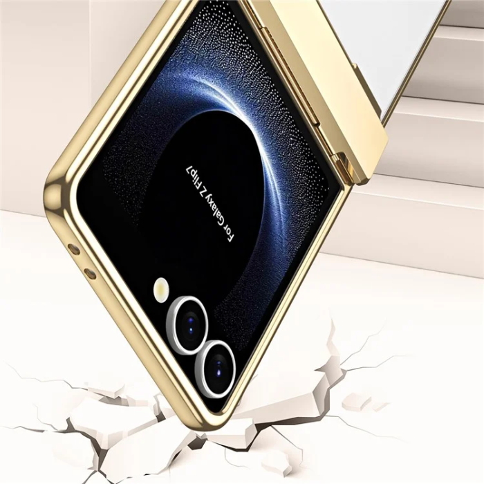 A-One Brand - Galaxy Z Flip 7 Mobilskal Electroplating med skärmskydd - Guld