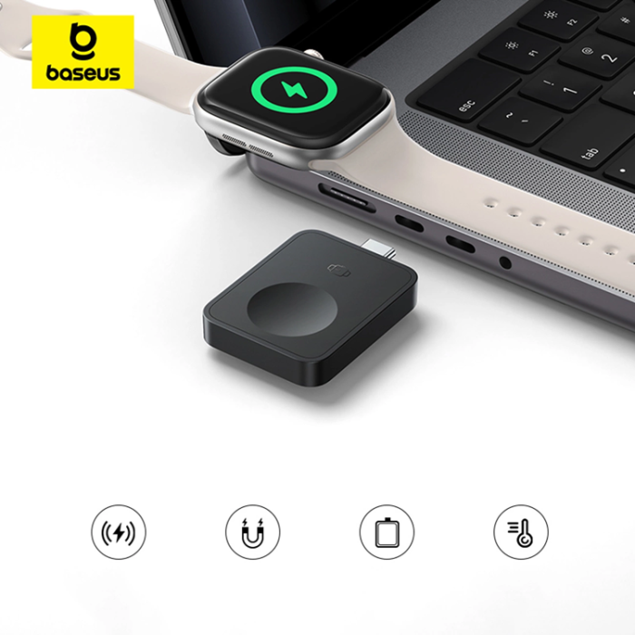 BASEUS - Baseus MagSafe Trådlös Laddare för Apple Watch 2.5W - Svart