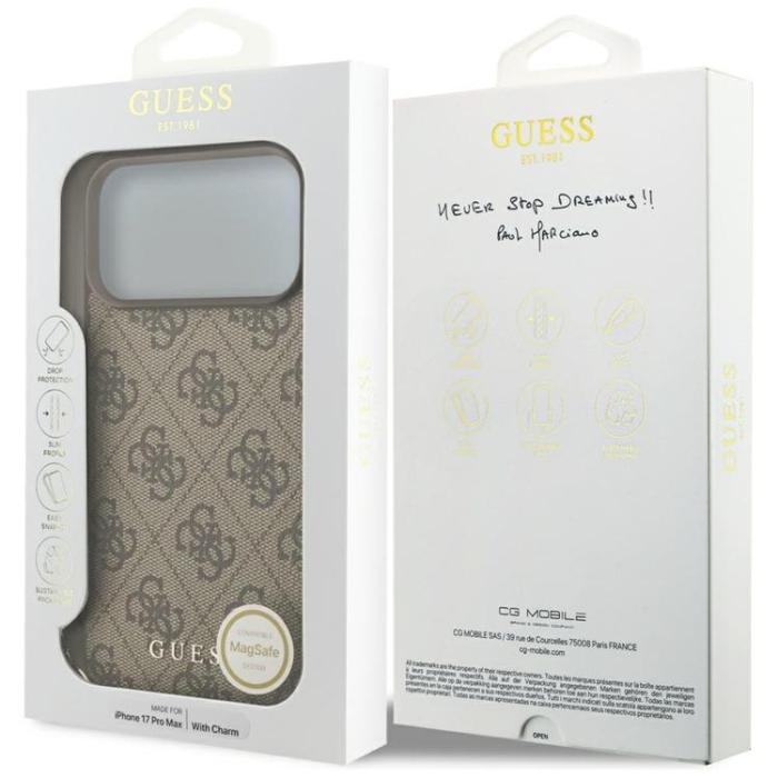 Guess - Guess iPhone 17 Pro Max Mobilskal MagSafe 4G Charms Collection - Brun