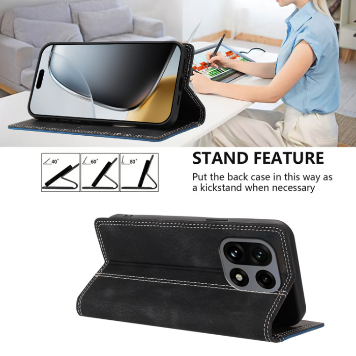 A-One Brand - OnePlus 15 Konstläder Plånboksfodral Färg Splicing RFID-Skydd