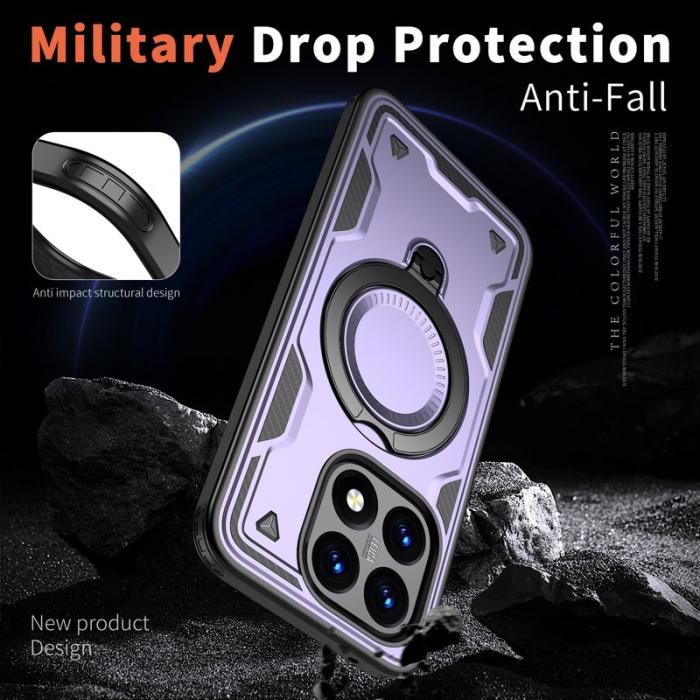 N/A - Mobilskal till Xiaomi 15T Militärt Skydd PC + TPU Ställ - Lila