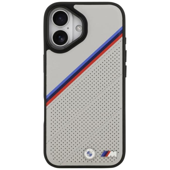 BMW - BMW iPhone 17 Mobilskal MagSafe M Tricolor Metal Logo - Grå