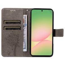 OEM - Samsung Galaxy A57 Fodral L&auml;der - Gr&aring;
