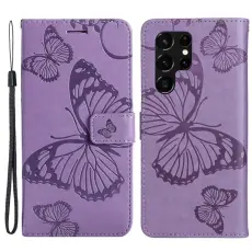 A-One Brand - Butterfly Imprinted Fodral Galaxy S22 - Lila
