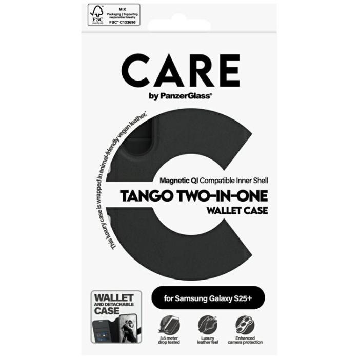 PanzerGlass - CARE By PanzerGlass Galaxy S25 Plus Plånboksfodral Tango 2in1 - Svart