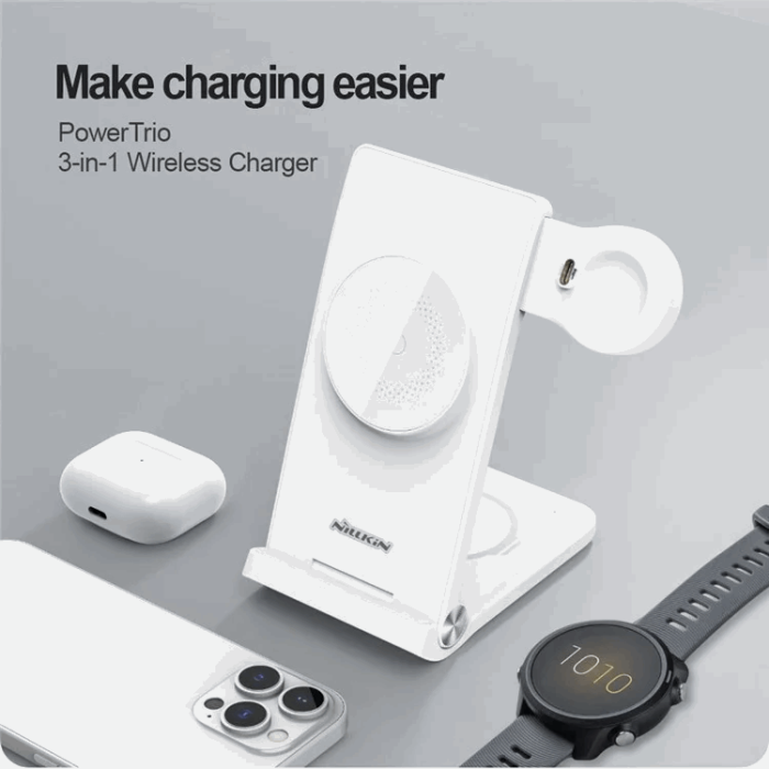 Nillkin - 3-in-1 Trådlös Laddare Samsung Galaxy - Buds - Watch - Vit