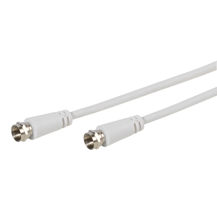 UTGATT1 - Vivanco Antenn kabel 2x Skärmad F kontakt 3m - Vit