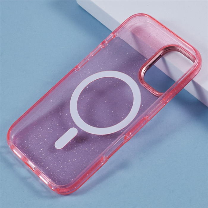 KIGC - KIGC iPhone 16 Mobilskal MagSafe Epoxy Kickstand - Rosa