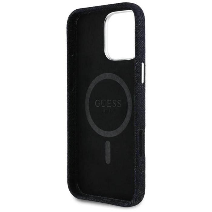 Guess - Guess iPhone 16 Pro Mobilskal MagSafe Denim Triangle - Svart