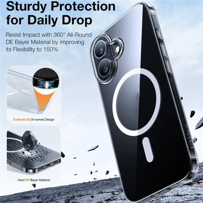 Torras - Torras iPhone 16 Plus Mobilskal Magsafe Shockproof - Transparent