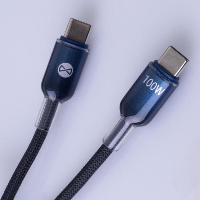 Forever - Forever USB-C Till USB-C 100W Kabel 1m Ombre - Svart