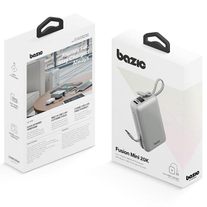 ENERGEA - Bazic Fusion 4in1 PowerBank 20000mAh USB-C/Lightning - Grå