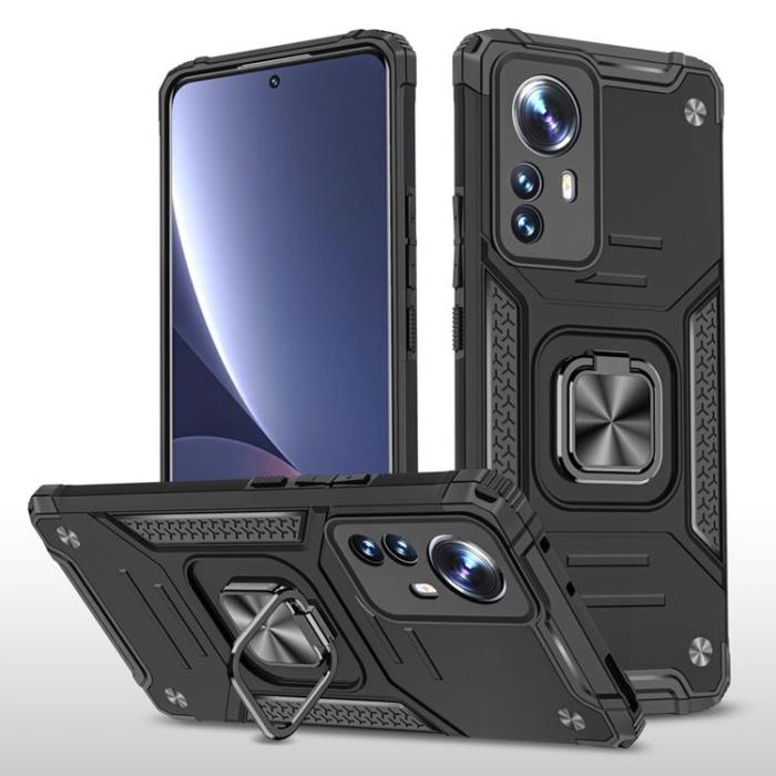 A-One Brand - Metal Kickstand Shockproof Skal Xiaomi 12/12X - Svart