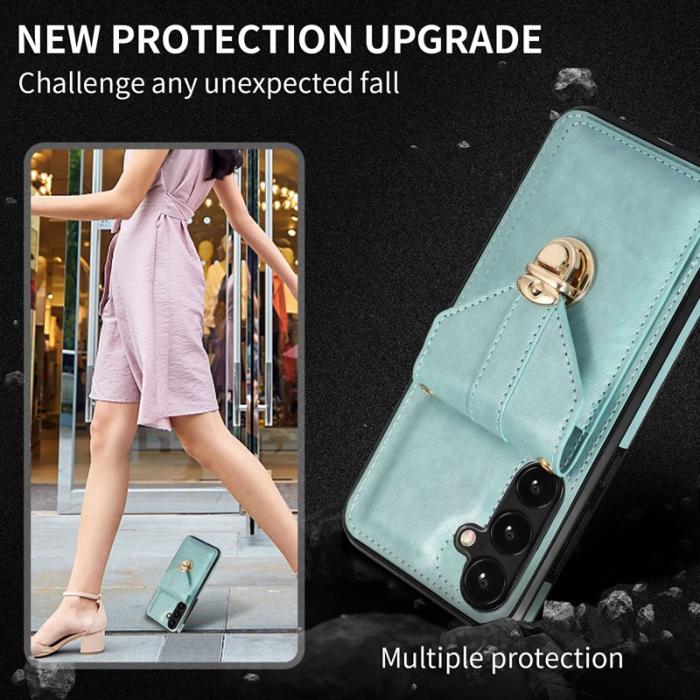 OEM - Mobilfodral för Samsung Galaxy S26 Kortfack Kickstand Konstläder + TPU - Grön
