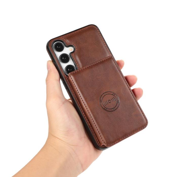 OEM - Mobilfodral för Samsung Galaxy S26 Kortfack Kickstand Konstläder + TPU - Kaffe