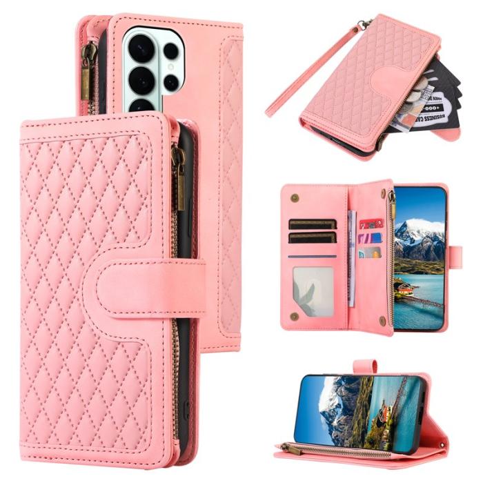 OEM - Mobilfodral för Samsung Galaxy S26 Ultra Konstläder 9 kortfack - Roséguld