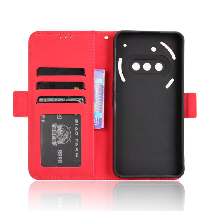A-One Brand - Nothing Phone (3a) Plånboksfodral Läder - Röd