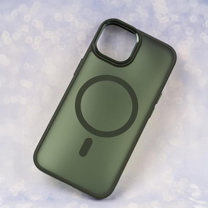 OEM - iPhone 15 Plus Mobilskal MagSafe Frozen - Grön