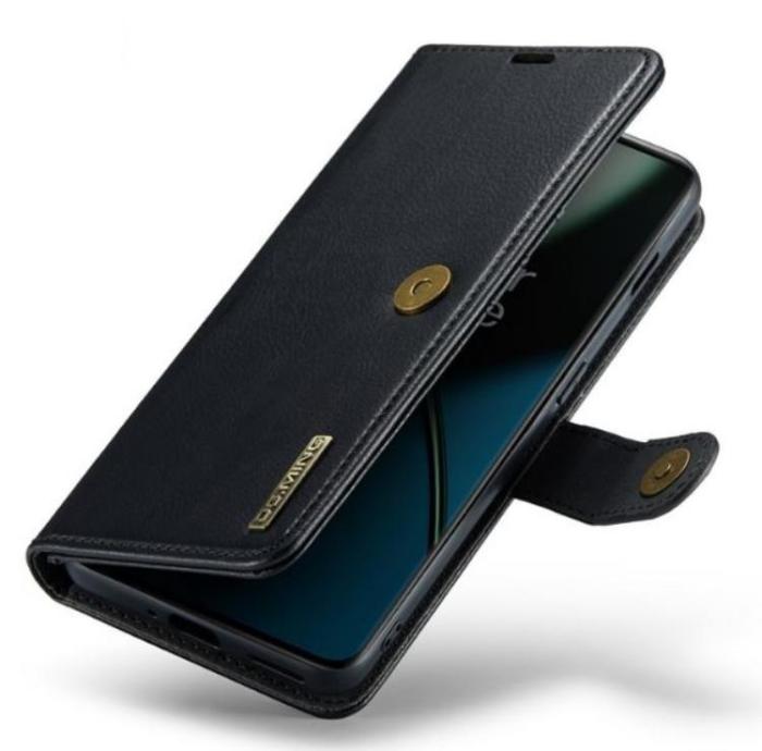 DG.MING - DG.MING OnePlus 11 Plånboksfodral Äkta Läder 2-i-1 - Svart