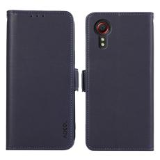 ABEEL - ABEEL Samsung Galaxy Xcover 5 Konstl&auml;der Pl&aring;nboksfodral RFID-Skydd Bl&aring;