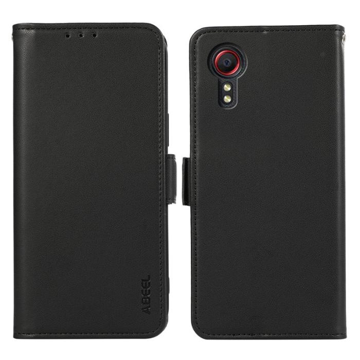 ABEEL - ABEEL Samsung Galaxy Xcover 5 Konstläder Plånboksfodral RFID-Skydd Svart