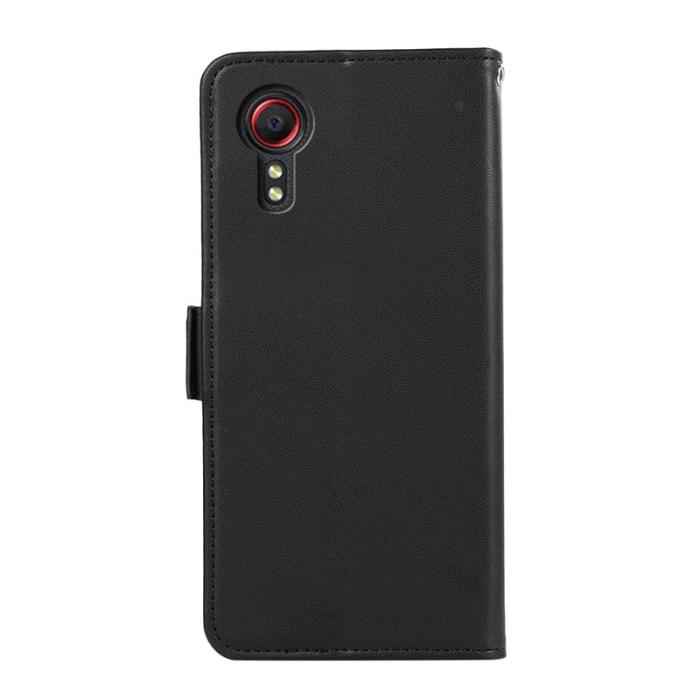 ABEEL - ABEEL Samsung Galaxy Xcover 5 Konstläder Plånboksfodral RFID-Skydd Svart