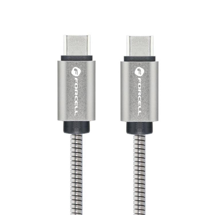 Forcell USB-C - USB-C 66W 3A Kabel 2m PD QC C239 Silver | 3541 | AlltMobil
