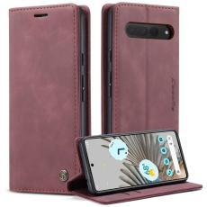 Caseme - CASEME 013 Mobilskal f&ouml;r Google Pixel 7 Pro 5G R&ouml;d KonstL&auml;der Flip
