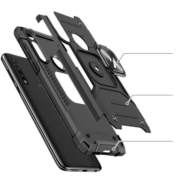 UTGATT5 - Wozinsky Ring Armor Skal Motorola Moto G8 Power - Svart