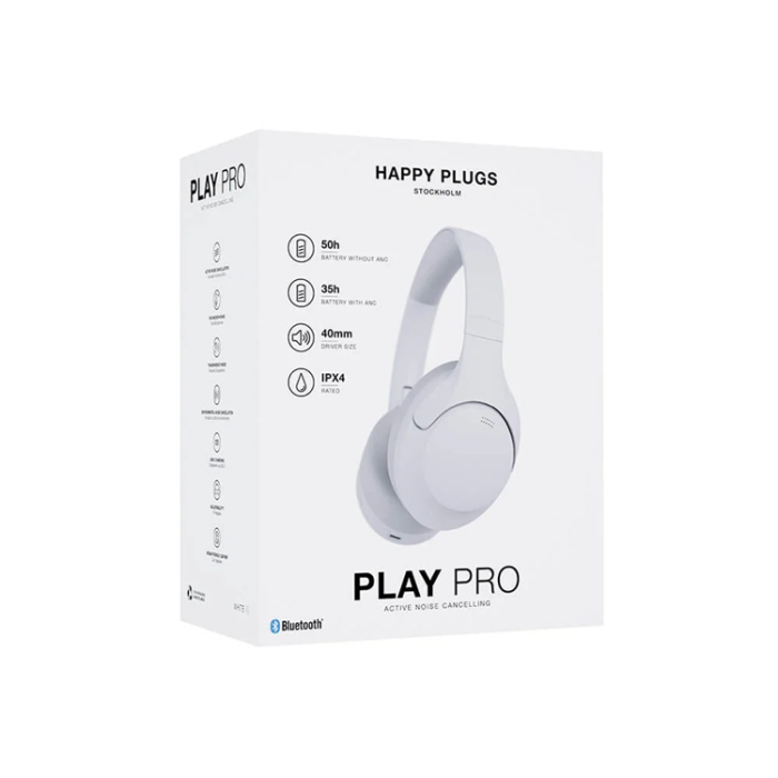 Happy Plugs - Happy Plugs Over-Ear Trådlösa Hörlurar ANC Play Pro - Vit